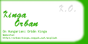 kinga orban business card