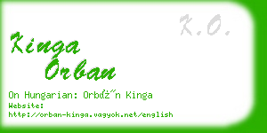 kinga orban business card